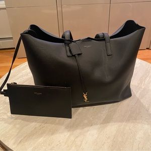 Saint Laurent east west leather tote